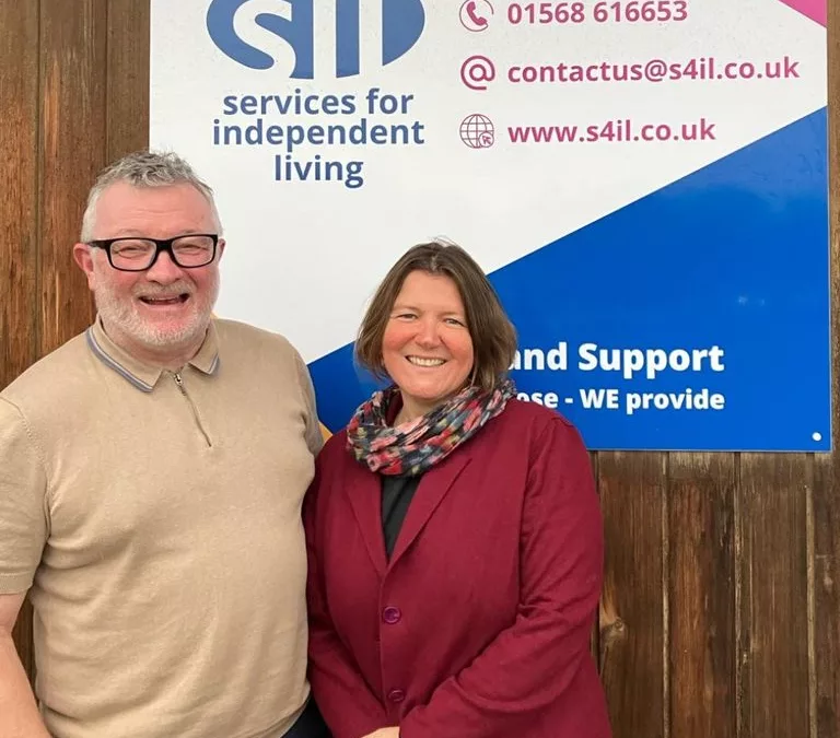 Ellie Chowns with Euan McPherson, Chief Executive of Services for Independent Living