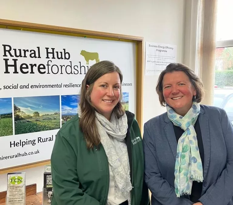Ellie Chowns with Kate Speke-Adams, Managing Director of Herefordshire Rural Hub