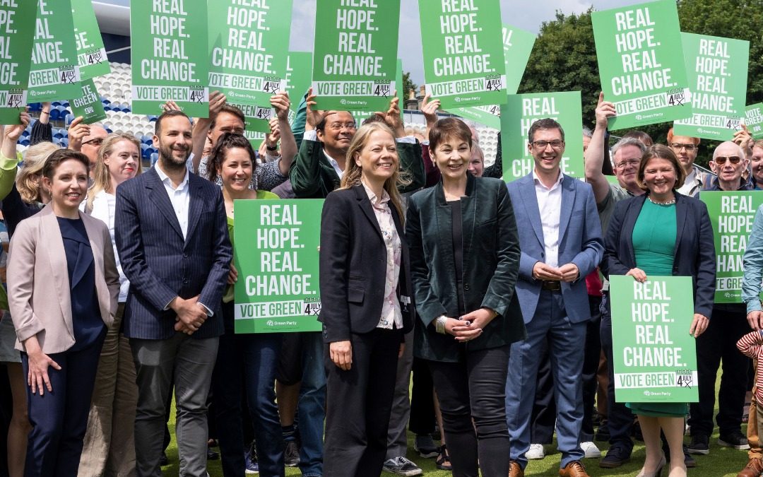 Ellie Chowns at the Green Party manifesto launch in Sussex