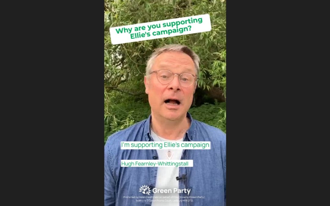 A still of Hugh Fearnley-Whittingstall from his video endorsing Ellie Chowns