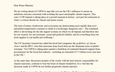 Green MPs write to PM urging him to “make polluters pay” ahead of COP30