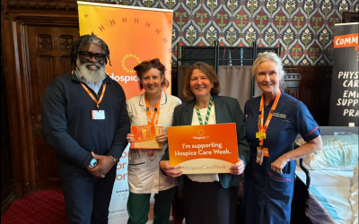 Ellie Chowns meets hospice staff in Parliament