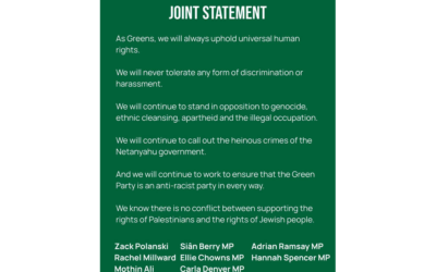 Statement from Ellie Chowns MP re the Green Party’s adoption of the motion ‘Zionism is Racism’